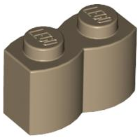 Brick Special 1 x 2 Palisade [aka Log] in Dark Tan