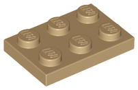 Plate 2 x 3 in Dark Tan