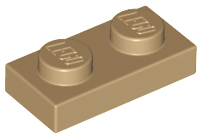 Plate 1 x 2 in Dark Tan