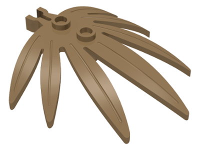 Plant, Leaves 6 x 5 Swordleaf with Clip [Thick U Clip] in Dark Tan