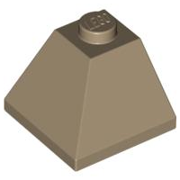 Brick Sloped 45° 2 x 2 Double Convex in Dark Tan