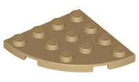 Plate Round Corner 4 x 4 in Dark Tan