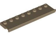 Plate Special 2 x 8 with Door Rail in Dark Tan