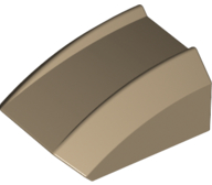 Brick Curved 2 x 2 with Lip, No Studs in Dark Tan
