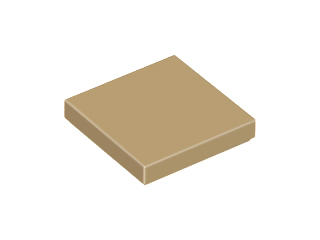Tile 2 x 2 with Groove in Dark Tan