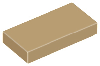 Tile 1 x 2 with Groove in Dark Tan