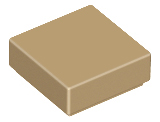 Tile 1 x 1 with Groove in Dark Tan