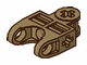 Technic Axle Connector 2 x 3 with Ball Socket, Open Sides in Dark Tan