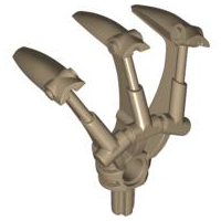 Large Figure Weapon, Claw, Triple, with Axle in Dark Tan