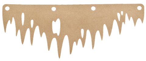 Sail, Tattered, Long, with 4 Round Holes and 6 Ripped Holes in Dark Tan