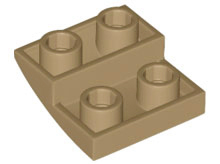 Brick Curved Inverted 2 x 2 x 2/3 in Dark Tan