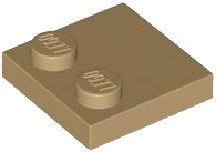 Plate Special 2 x 2 with Only 2 studs in Dark Tan