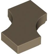Tile Special 2 x 2 with 2 Quarter Round Cutouts in Dark Tan