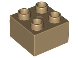 Duplo Brick 2 x 2 in Dark Tan