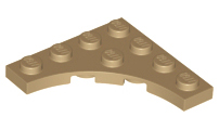 Plate Special 4 x 4 with 3 x 3 Quarter Round Cutout in Dark Tan