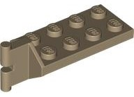 Hinge Plate 2 x 4 with Articulated Joint - Male in Dark Tan