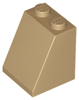 Brick Sloped 65° 2 x 2 x 2 with Bottom Tube in Dark Tan