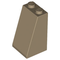 Brick Sloped 75° 2 x 2 x 3 [Solid Studs] in Dark Tan