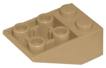 Brick Sloped Inverted 33° 3 x 2, Connections between Studs, Ovoid Bottom Pin in Dark Tan