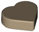 Tile 1 x 1 Heart in Dark Tan