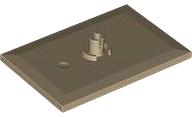 Tile Special 6 x 4 with Beveled Edges and 5mm Pin (Train Bogie Plate) in Dark Tan
