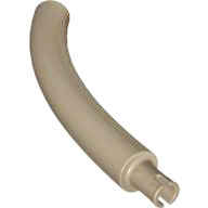 Animal Body Part / Plant, Tail / Neck / Branch / Trunk, Middle Section with Pin, Round Pin Hole in Dark Tan