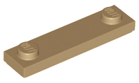 Plate Special 1 x 4 with 2 Studs with Groove [New Underside] in Dark Tan
