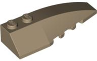 Brick Wedged, Curved 6 x 2 Right, Inner Ridges in Dark Tan