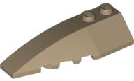 Brick Wedged, Curved 6 x 2 Left, Inner Ridges in Dark Tan
