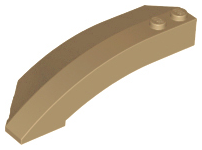 Brick Wedged, Curved 8 x 3 x 2 Open Right in Dark Tan
