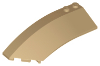 Brick Wedged, Curved 8 x 3 x 2 Open Left in Dark Tan