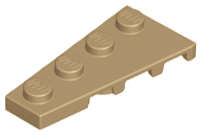 Wedge Plate 4 x 2 Left in Dark Tan