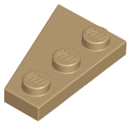 Wedge Plate 3 x 2 Right in Dark Tan