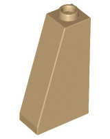 Brick Sloped 75° 2 x 1 x 3 with Hollow Stud in Dark Tan