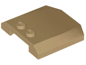 Brick Wedged, Curved Triple 4 x 4 x 2/3 with 2 Studs in Dark Tan