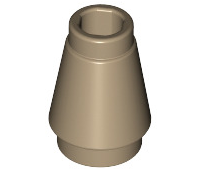 Cone 1 x 1 [Top Groove] in Dark Tan