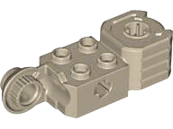 Technic Brick Special 2 x 2 with Axle Hole, Rotation Joint Ball Half [Vertical Side], Vertical Axle Hole End in Dark Tan