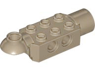 Technic Brick Special 2 x 3 with Pin Holes, Rotation Joint Ball Half [Horizontal Top], Rotation Joint Socket in Dark Tan