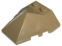 Brick Wedged, Sloped 4 x 4 Pyramid Center in Dark Tan