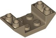 Brick Sloped Inverted 45° 4 x 2 Double with 2 x 2 Recessed in Dark Tan