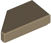 Tile 1 x 2 with Stud Notch Right in Dark Tan