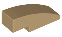 Brick Curved 3 x 1 No Studs in Dark Tan