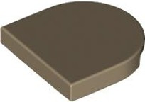 Tile Round 2 x 2 Half Circle in Dark Tan