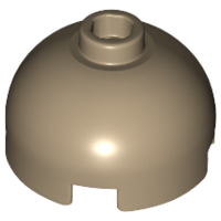 Brick Round 2 x 2 Dome Top, Vented Stud in Dark Tan