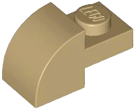 Brick Curved 1 x 2 x 1 with Curved Top in Dark Tan