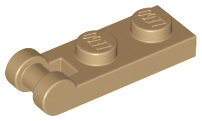 Plate Special 1 x 2 with Handle on End [Closed Ends] in Dark Tan