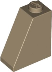 Brick Sloped 65° 2 x 1 x 2 in Dark Tan