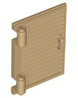 Window 1 x 2 x 3 Shutter with Hinges and Handle in Dark Tan