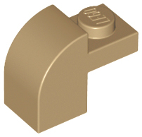 Brick Curved 1 x 2 x 1 1/3 with Curved Top in Dark Tan