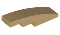 Brick Curved 4 x 1 No Studs [Stud Holder with Symmetric Ridges] in Dark Tan
